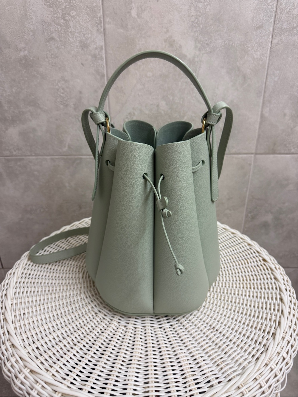 DISCONTINUED Polene Almond Numero Huit Mini Bucket Shoulder Bag
